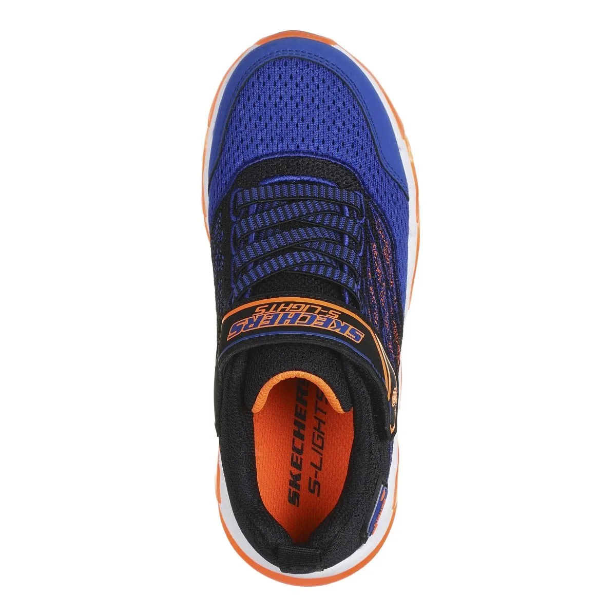 Sketchers PS (Preschool) S Lights: Mega Surge Black/Orange/Blue