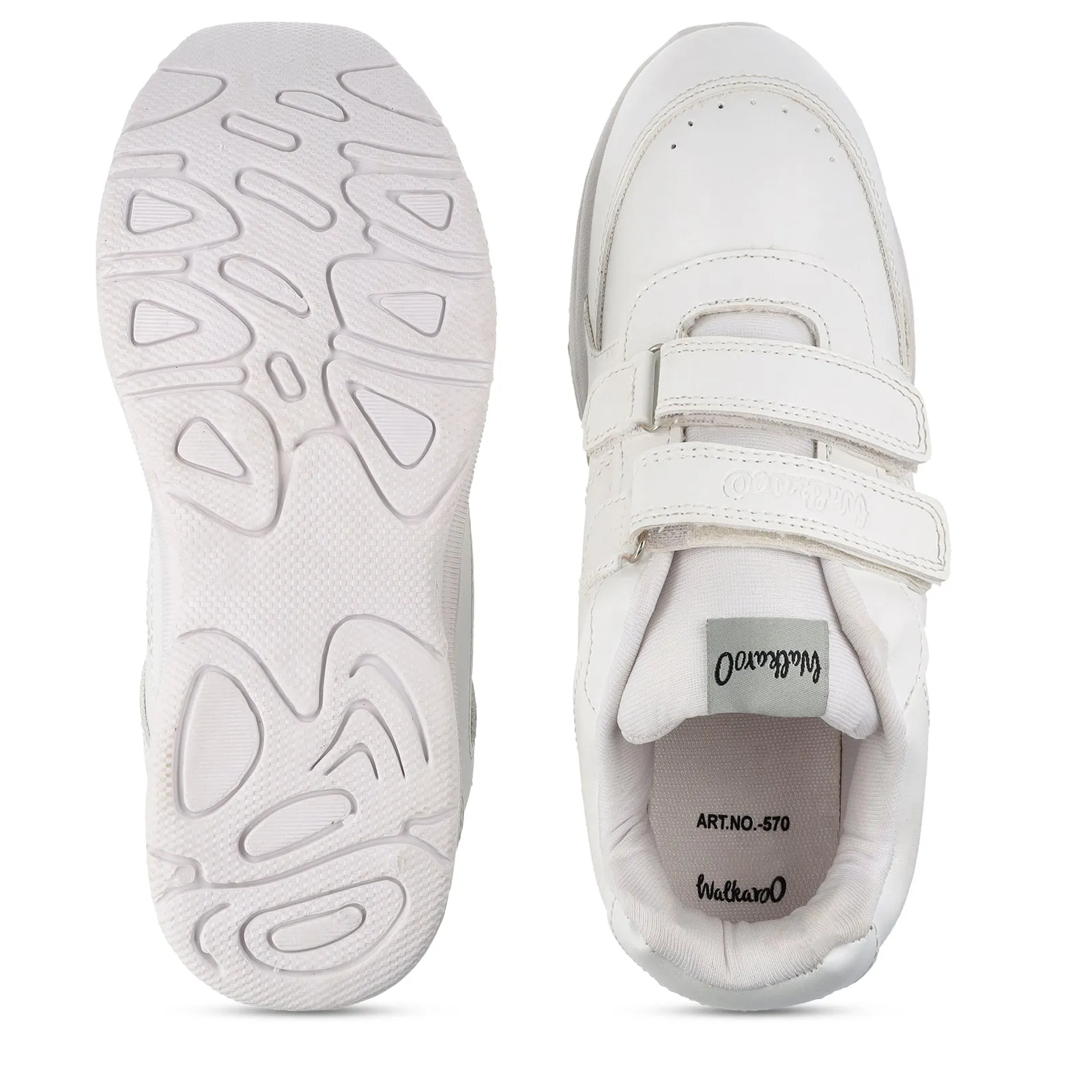 Walkaroo Senior Boys School Shoes - 570 White