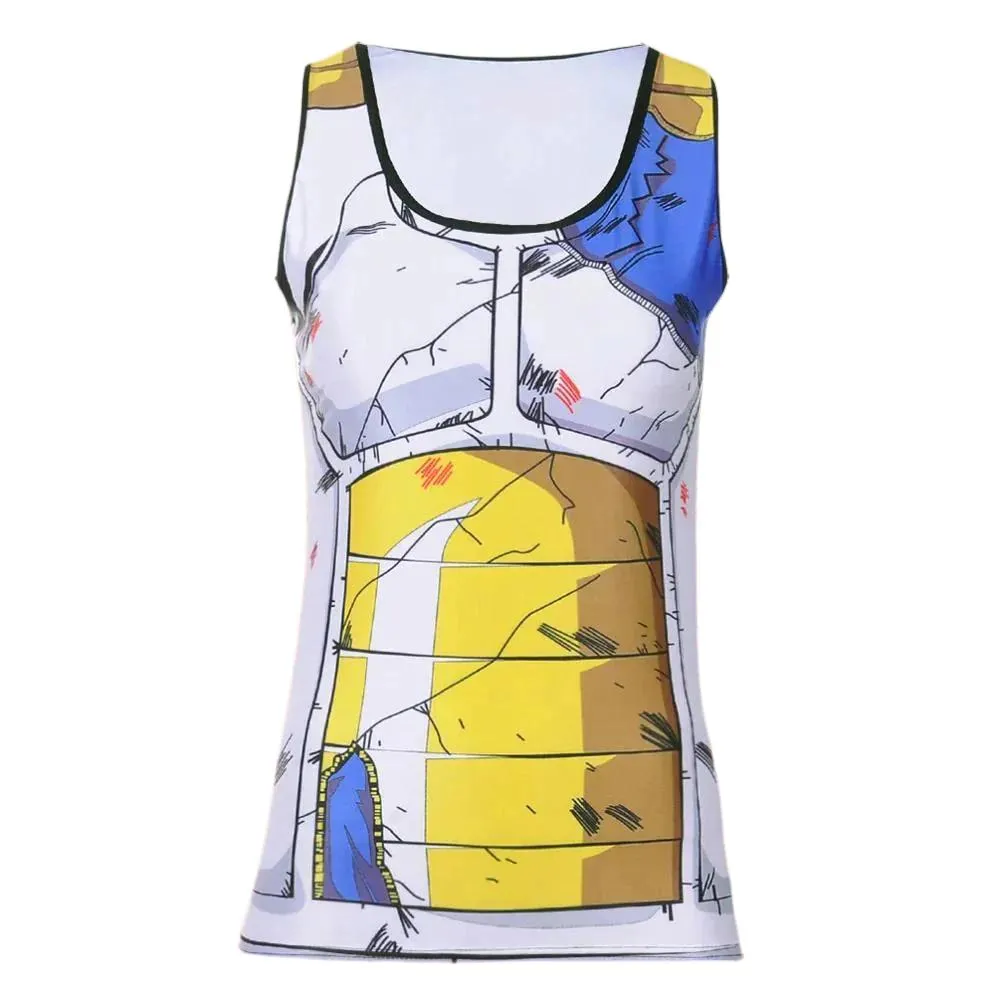 Women's Dragon Ball Z Compression 'Battle Damaged Vegeta Armor' Compression Tank Top