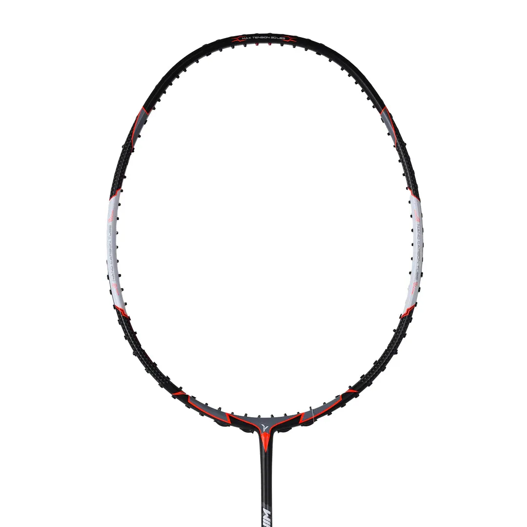 Young Wing Light 73 Badminton Racket (Strung) | Black/Orange